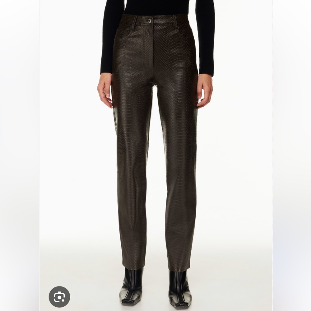 NWT aritzia Melina Chocolate brown snakeskin pant